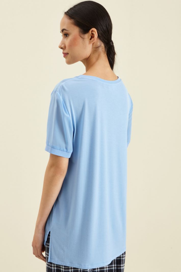 T-shirt in seta e jersey Fashion Market - 4
