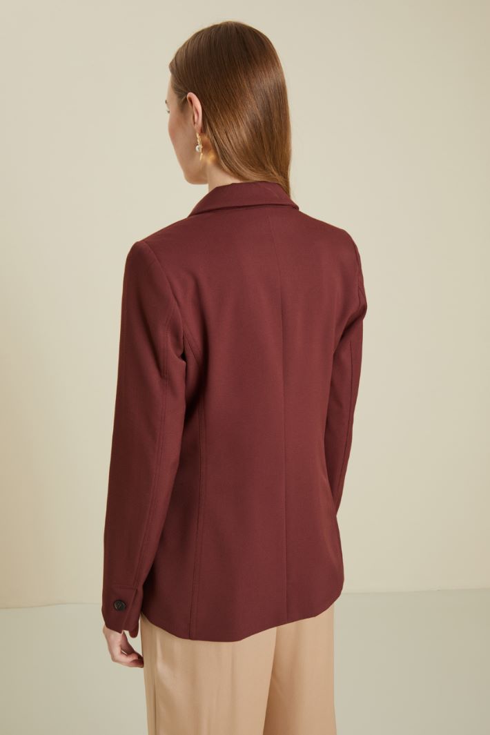 Blazer in gabardina - MATTONE - Fashion Market - 4