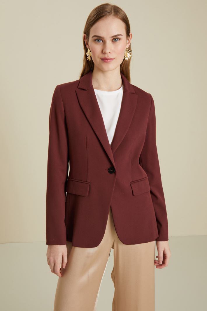 Blazer in gabardina - MATTONE - Fashion Market - 2