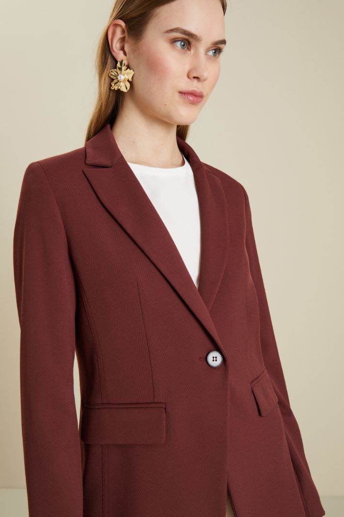 Blazer in gabardina - MATTONE - Fashion Market - 3