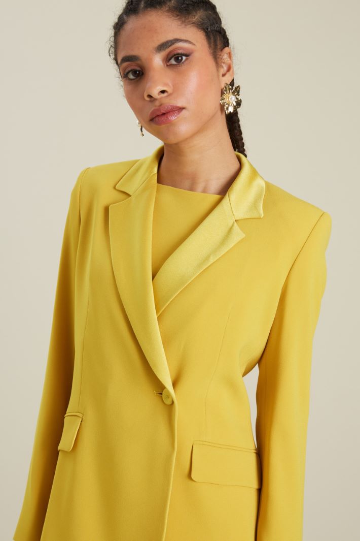 Blazer in enver satin - GIALLO - Fashion Market - 3