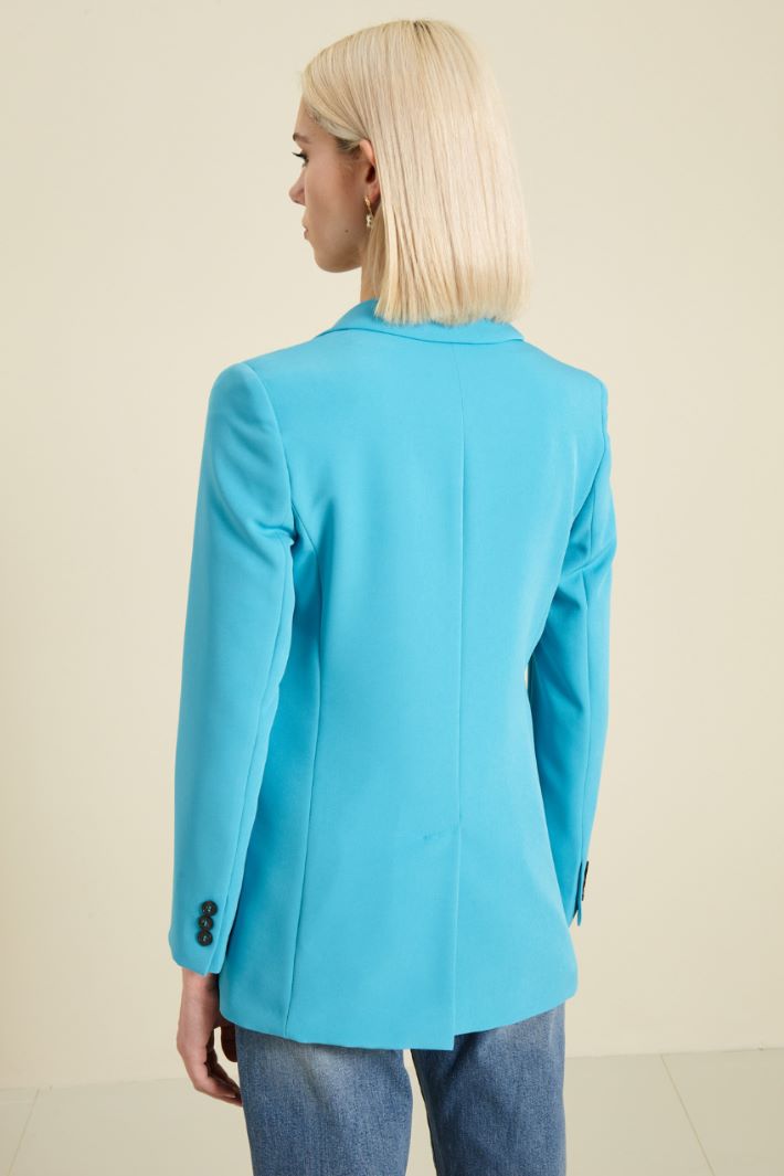 Blazer in cady - TURCHESE - Fashion Market - 4