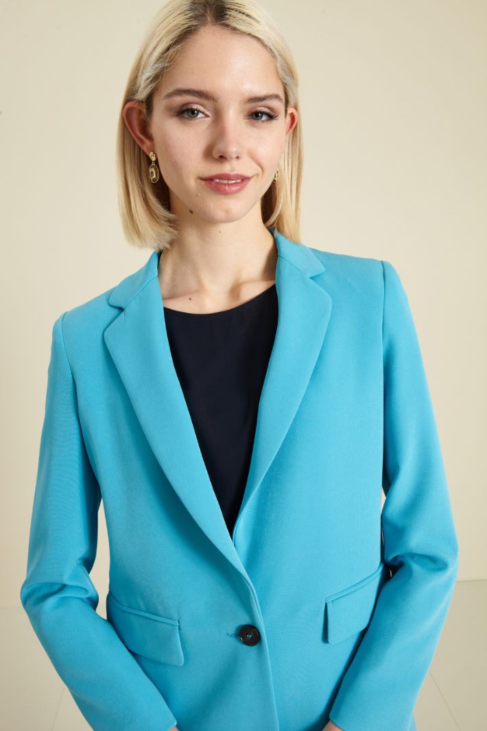 Blazer in cady - TURCHESE - Fashion Market - 3