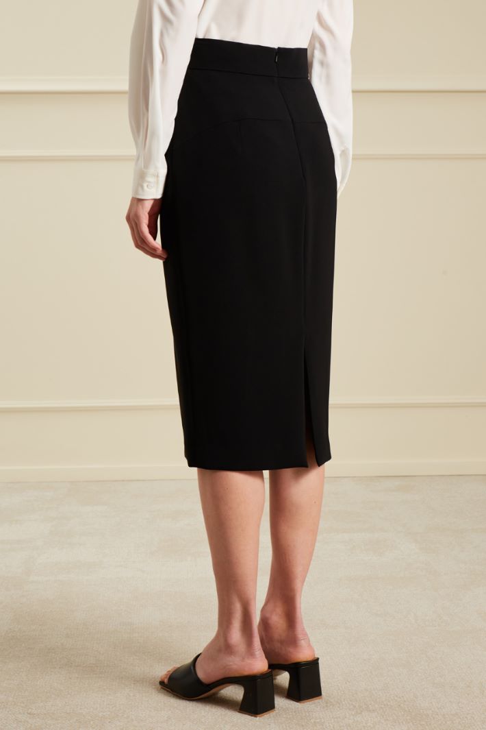 Gonna aderente in cady - NERO - Fashion Market - 4