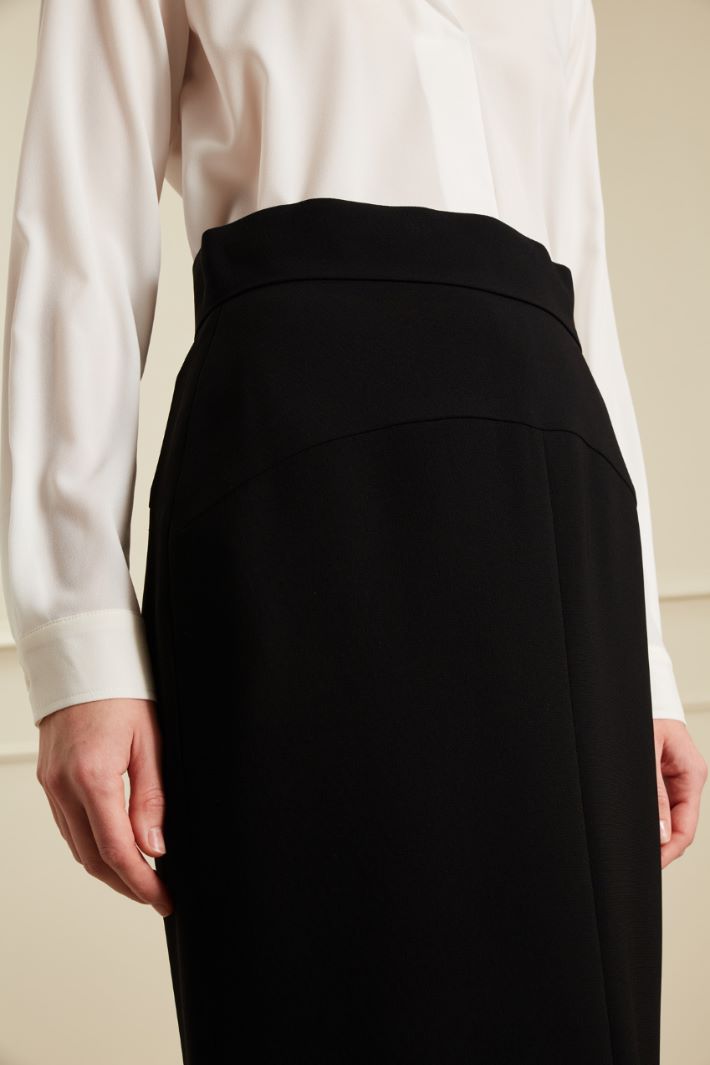 Gonna aderente in cady - NERO - Fashion Market - 3