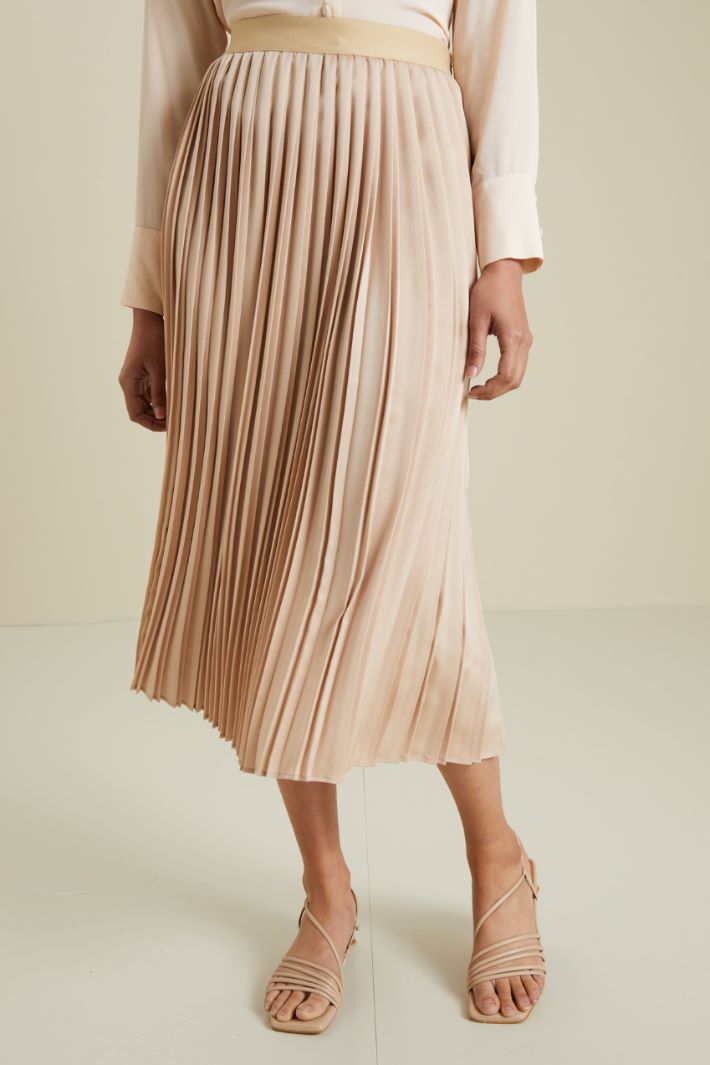 Gonna plissé - BEIGE - Fashion Market - 2