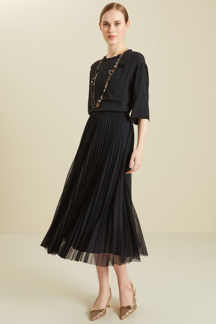 Gonna plissè in tulle - BLU NOTTE - Fashion Market