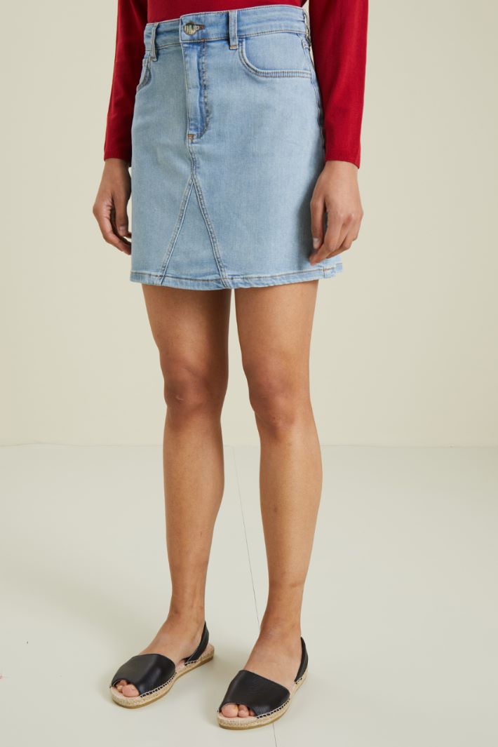 Minigonna in denim - AZZURRO DENIM - Fashion Market - 2