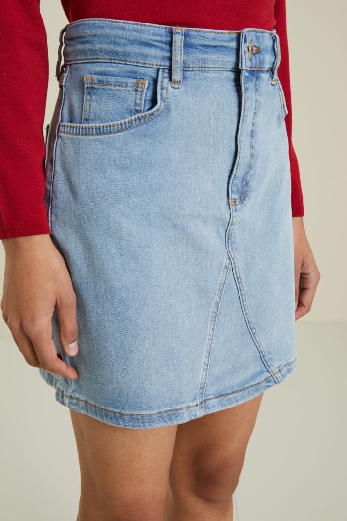 Minigonna in denim - AZZURRO DENIM - Fashion Market - 3