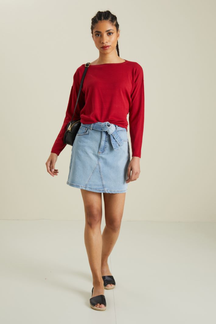 Minigonna in denim - AZZURRO DENIM - Fashion Market