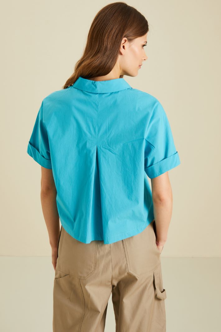 Camicia boxy in popeline - AZZURRO - Fashion Market - 4