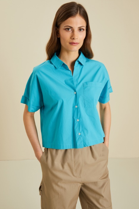 Camicia boxy in popeline - Fashion Market