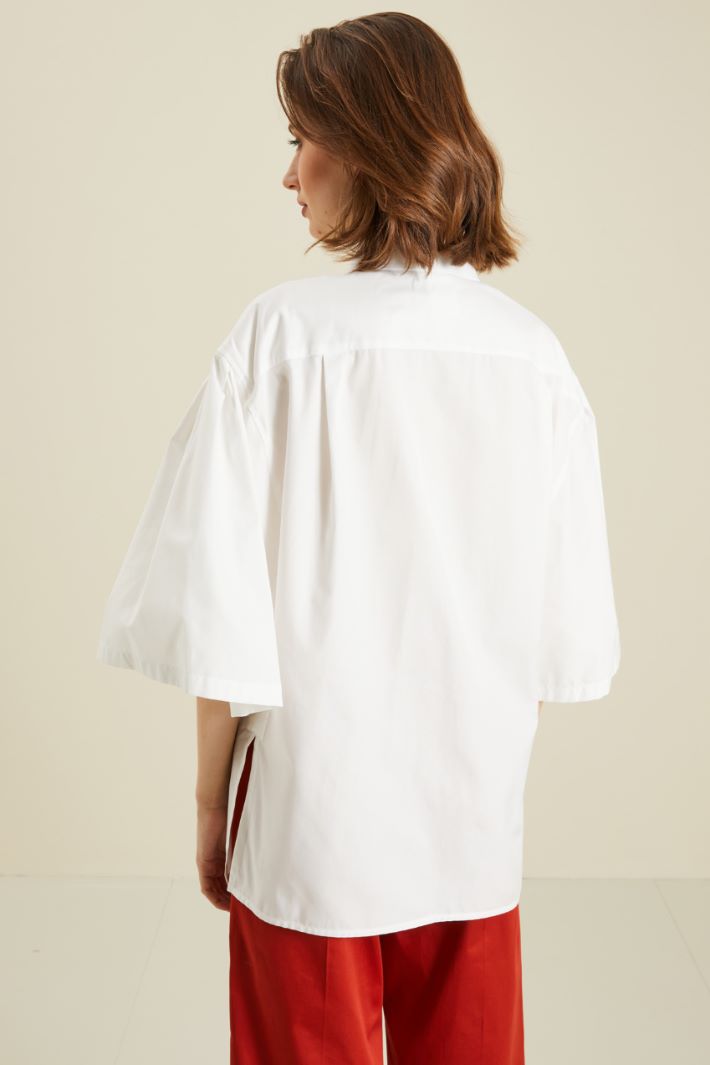 Camicia over in cotone - BIANCO - Fashion Market - 4