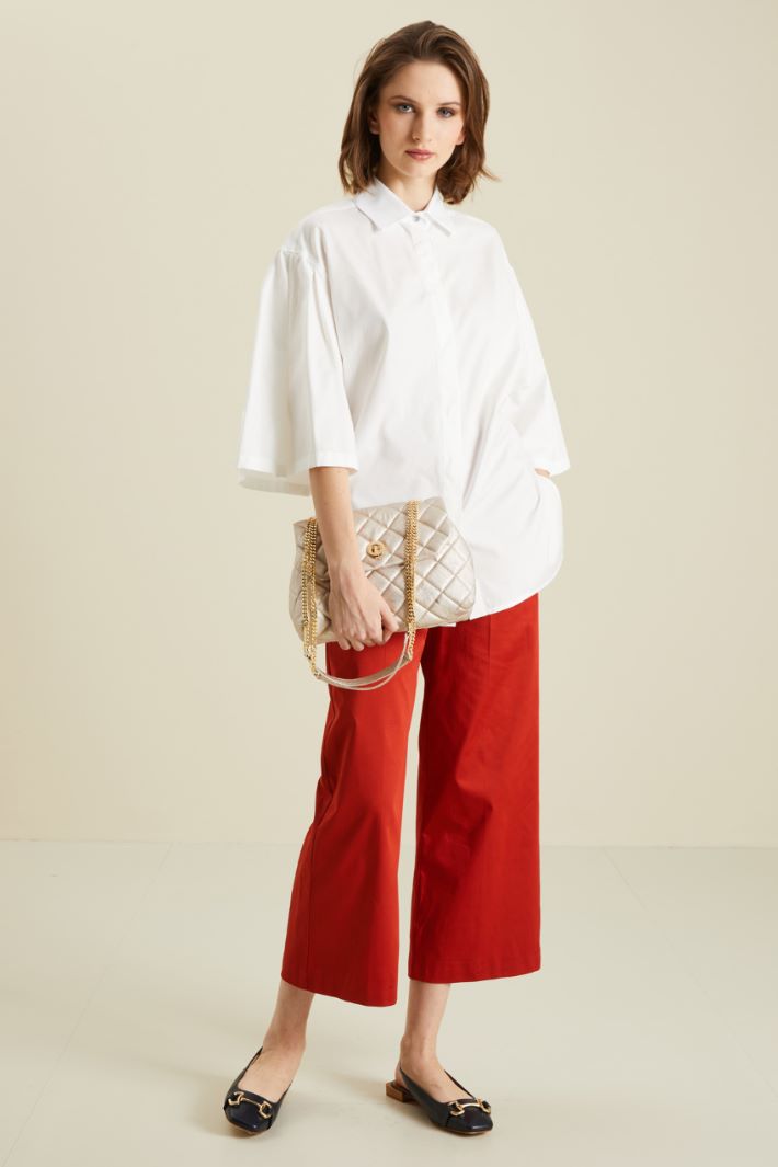 Camicia over in cotone - BIANCO - Fashion Market