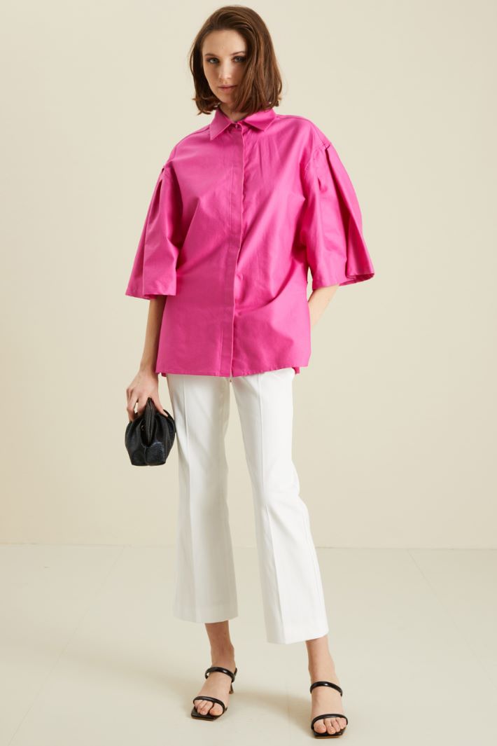 Camicia over in cotone - FUCSIA - Fashion Market