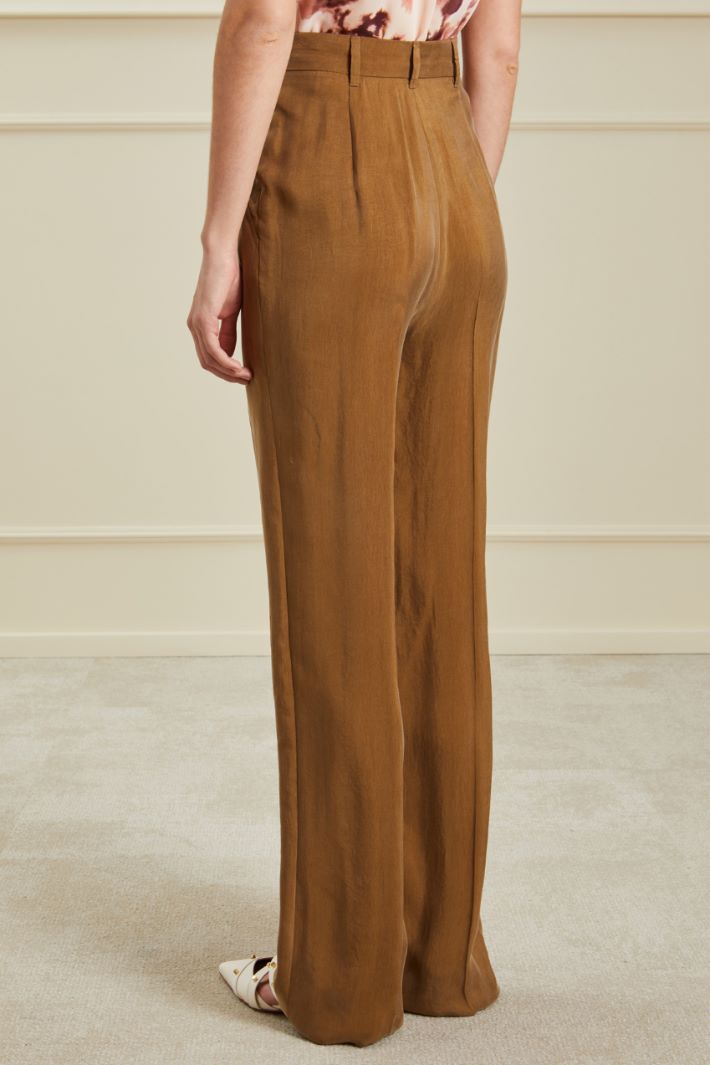Pantaloni a palazzo in twill - CAMMELLO - Fashion Market - 4