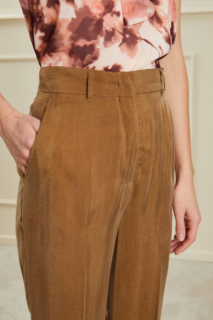 Pantaloni a palazzo in twill - CAMMELLO - Fashion Market - 3