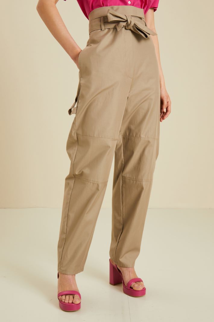 Pantaloni in gabardina - SABBIA - Fashion Market - 2