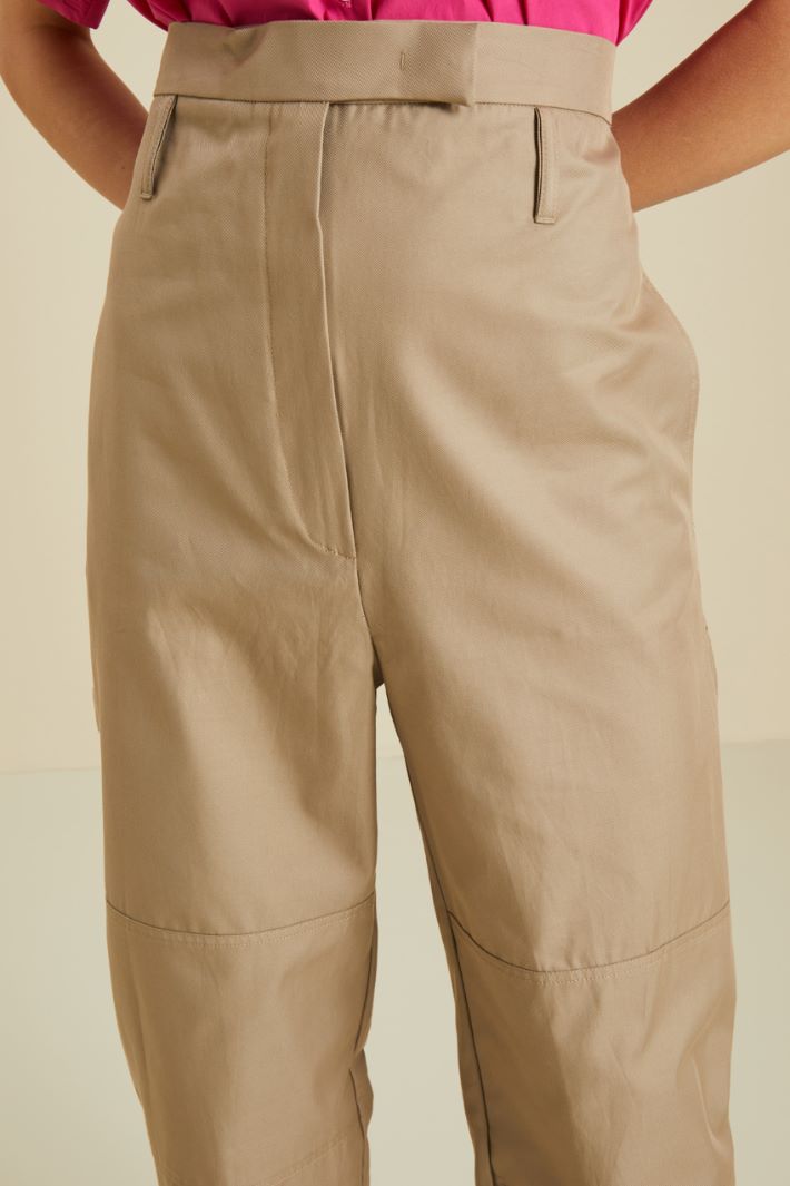 Pantaloni in gabardina - SABBIA - Fashion Market - 3