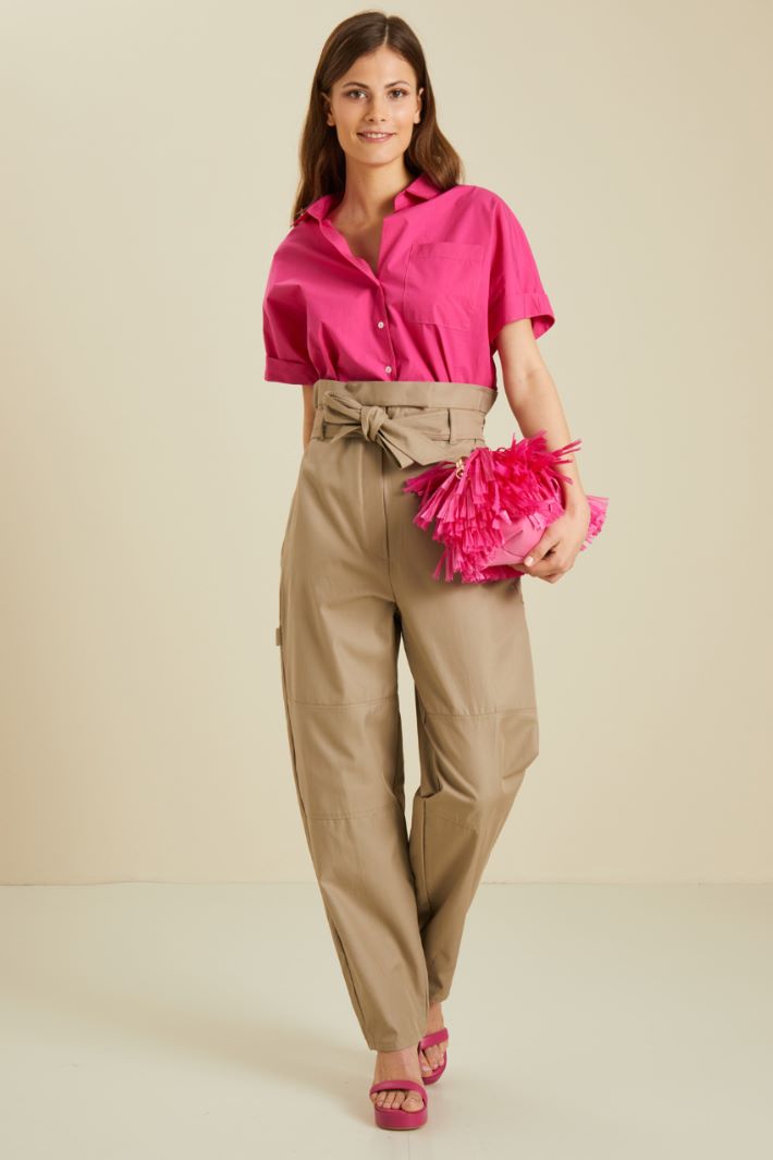 Pantaloni in gabardina - SABBIA - Fashion Market