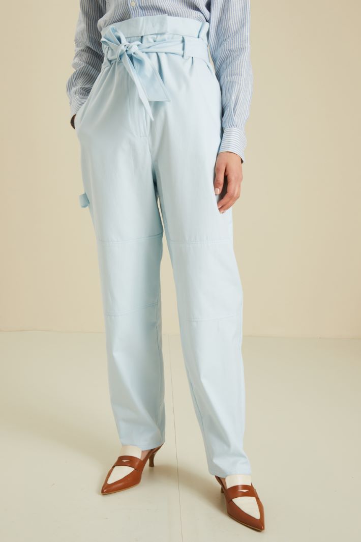 Pantaloni in gabardina - AZZURRO PASTELLO - Fashion Market - 2