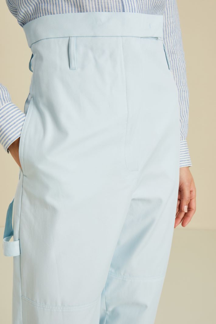 Pantaloni in gabardina - AZZURRO PASTELLO - Fashion Market - 3