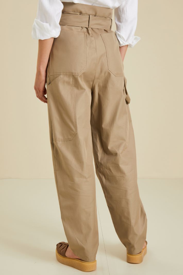 Pantaloni in gabardina - NOCCIOLA - Fashion Market - 4