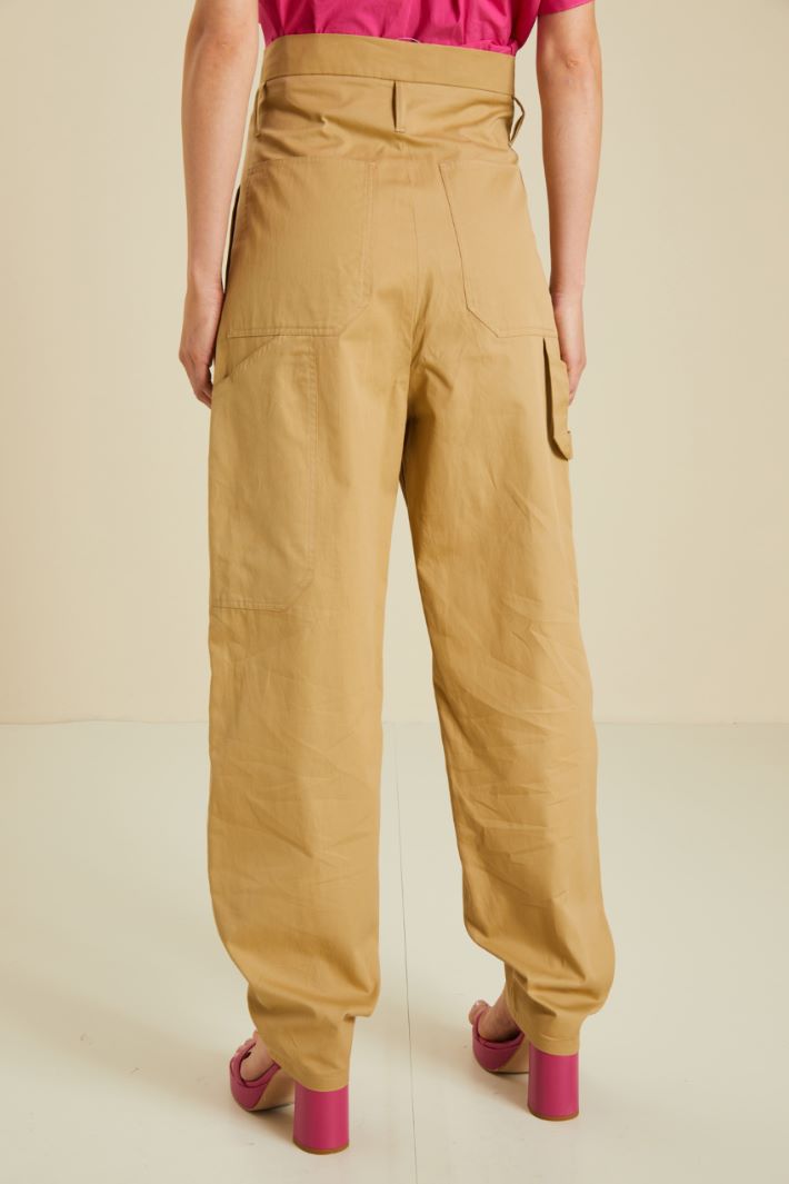 Pantaloni a vita alta - BEIGE - Fashion Market - 4
