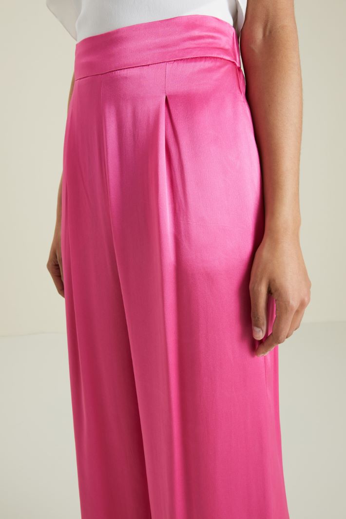 Pantaloni a palazzo in raso - FUCSIA - Fashion Market - 3