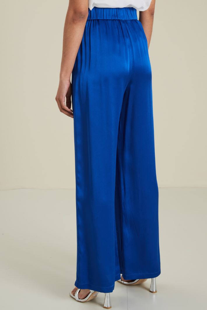 Pantaloni a palazzo in raso Fashion Market - 4
