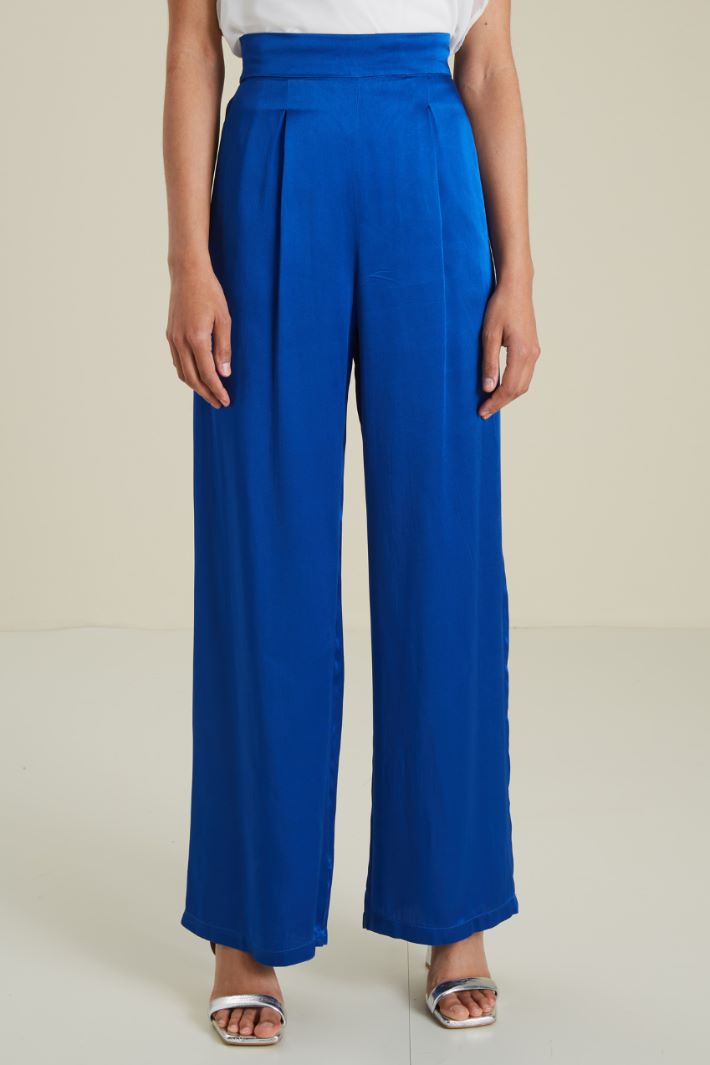 Pantaloni a palazzo in raso Fashion Market - 2