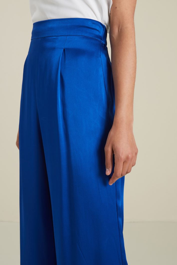 Pantaloni a palazzo in raso Fashion Market - 3