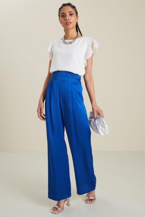 Pantaloni a palazzo in raso Fashion Market