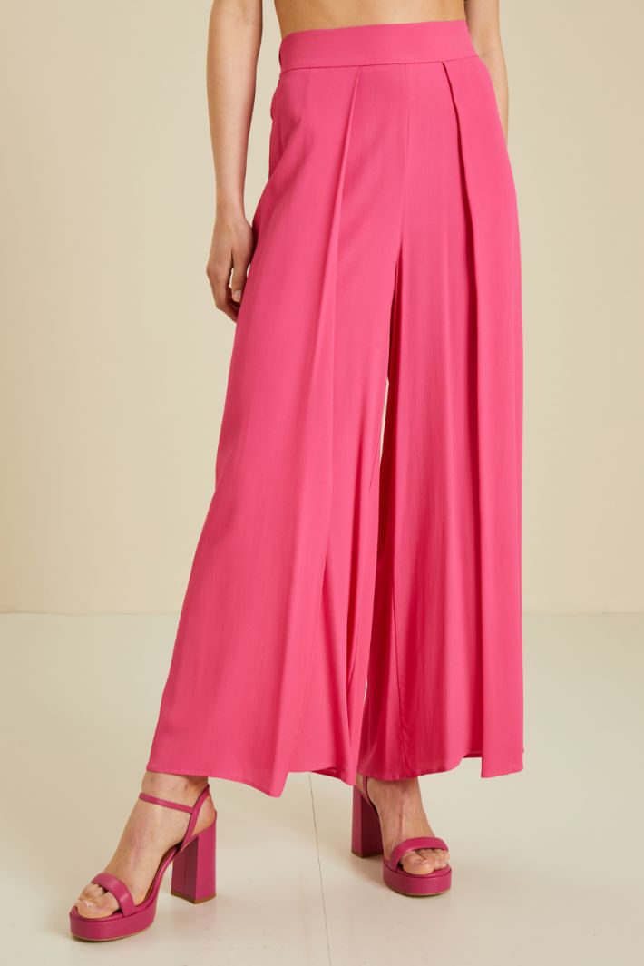 Pantaloni in crèpe de chine - FUXIA - Fashion Market - 4