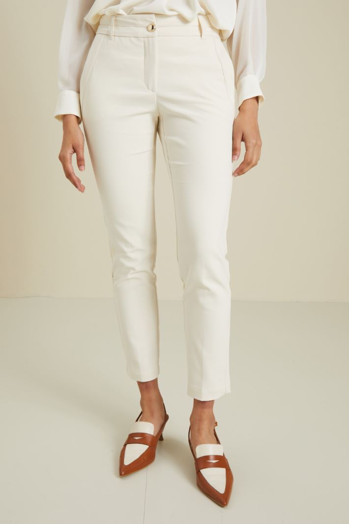 Pantaloni a sigaretta - BIANCO LATTE - Fashion Market - 2