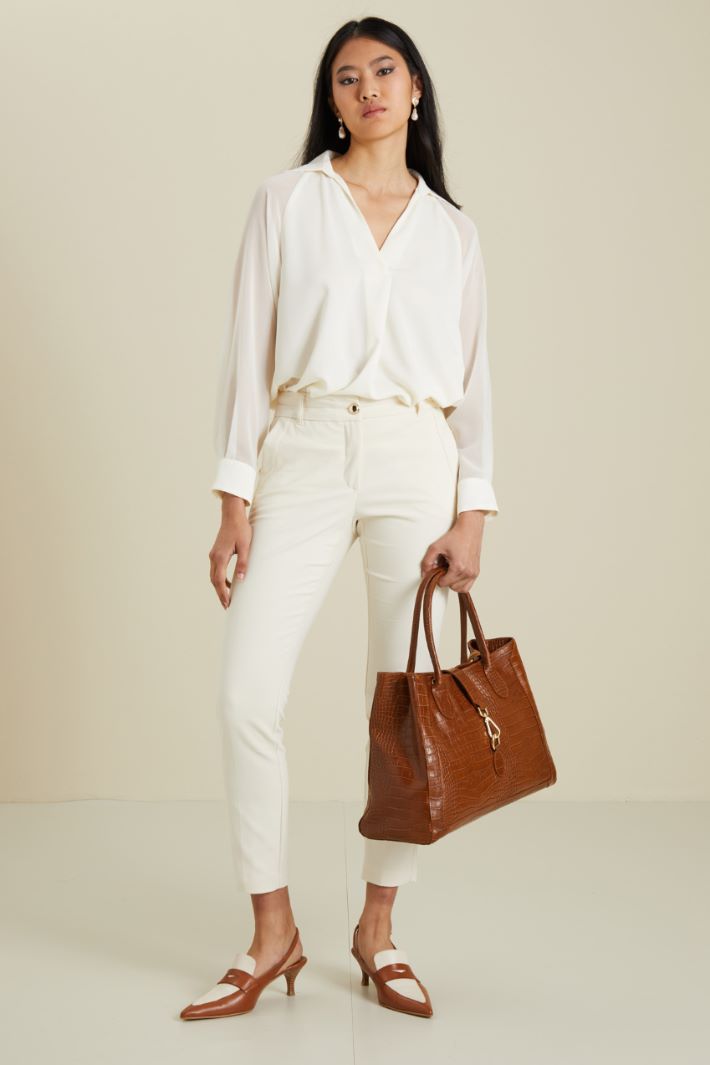 Pantaloni a sigaretta - BIANCO LATTE - Fashion Market