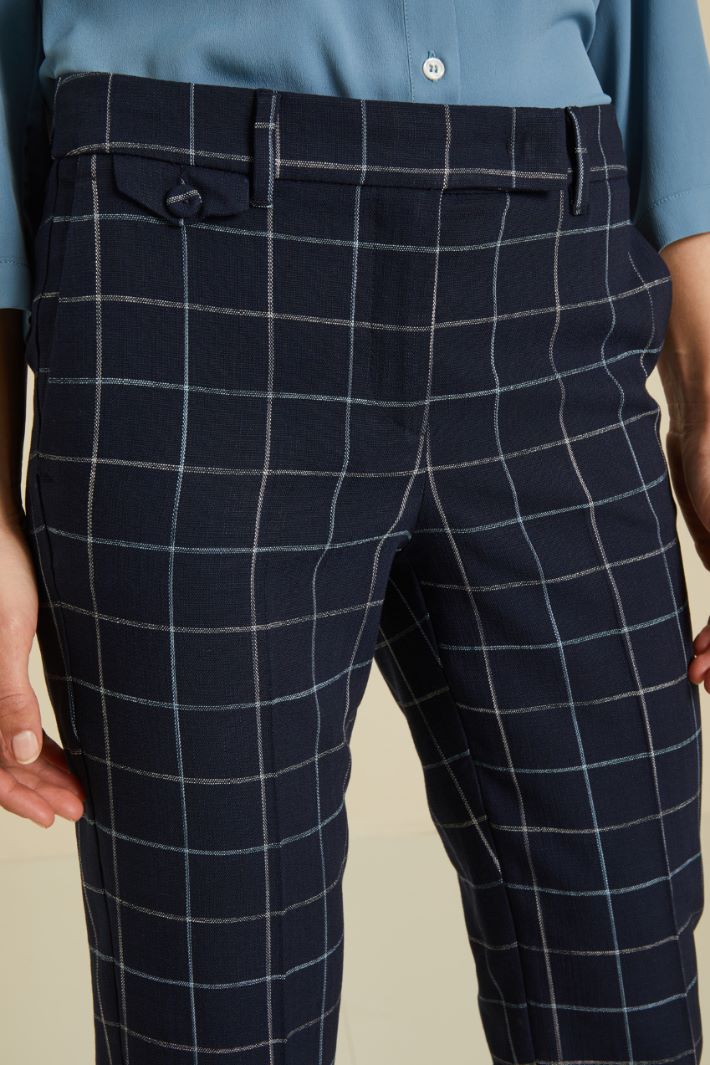Pantaloni in stuoia di viscosa - BLU NOTTE AZZURRO - Fashion Market - 3