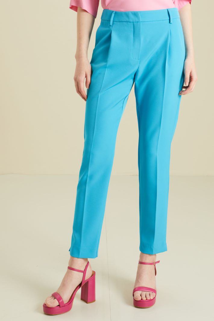 Pantaloni in cady - TURCHESE - Fashion Market - 2