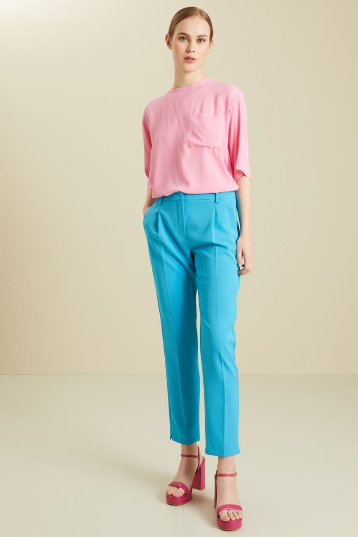 Pantaloni in cady - TURCHESE - Fashion Market