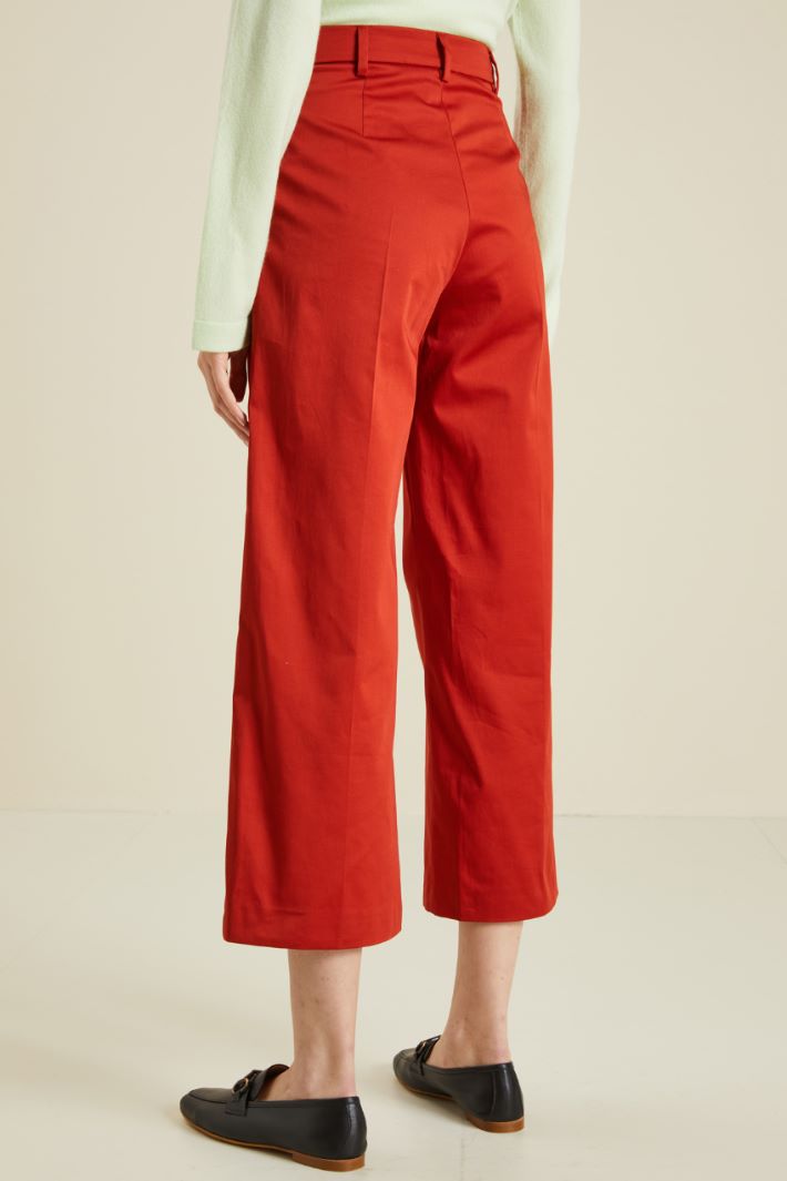 Pantaloni in popeline - ROSSO MATTONE - Fashion Market - 2
