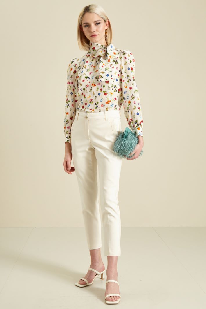 Pantaloni a sigaretta - BIANCO - Fashion Market
