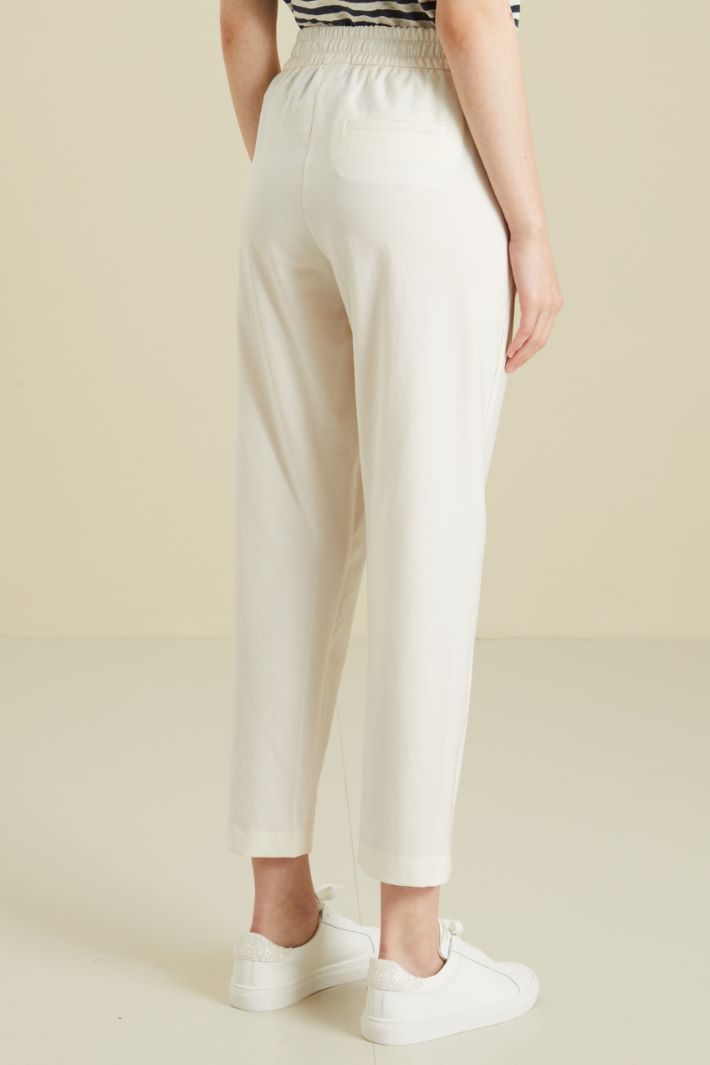 Pantaloni jogger con piping - BIANCO - Fashion Market - 4