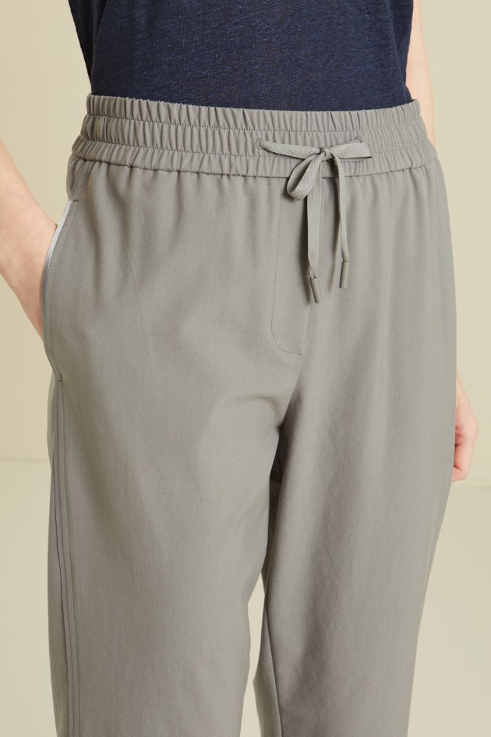 Pantaloni jogger con piping - GRIGIO - Fashion Market - 3