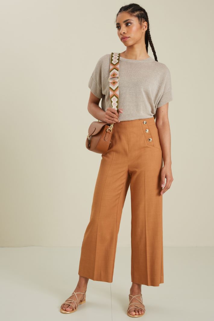 Pantaloni in viscosa - TERRACOTTA - Fashion Market