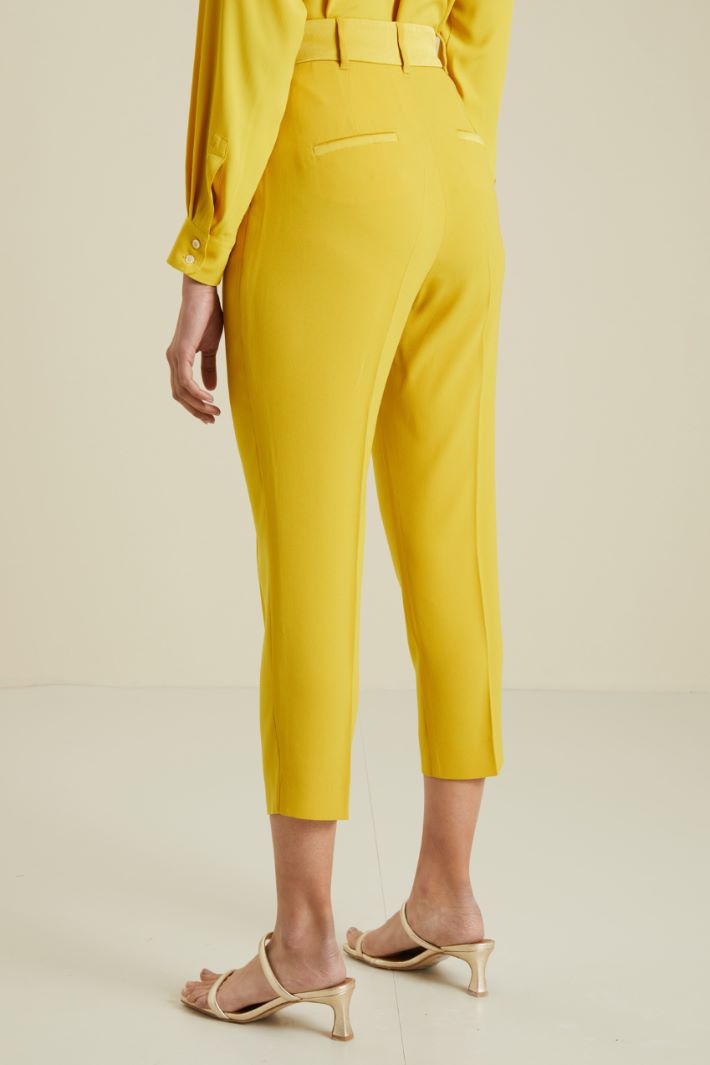 Pantaloni in crèpe - GIALLO - Fashion Market - 4