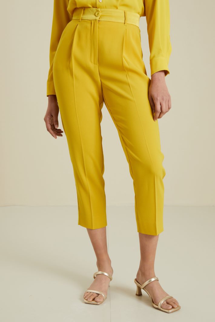 Pantaloni in crèpe - GIALLO - Fashion Market - 2