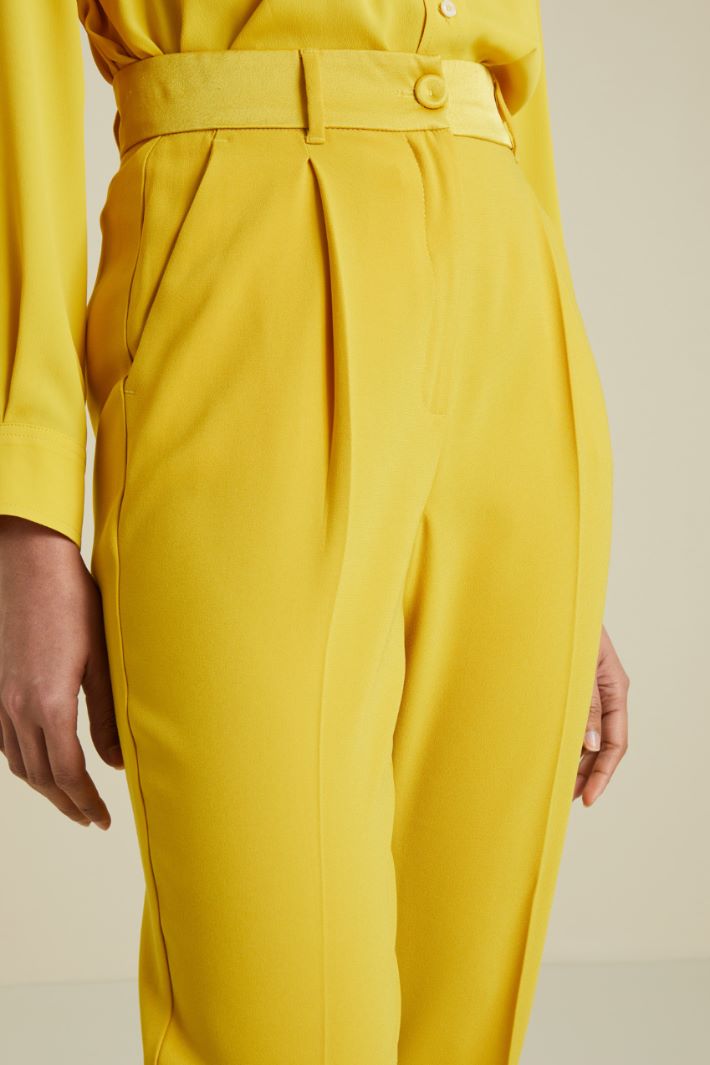 Pantaloni in crèpe - GIALLO - Fashion Market - 3