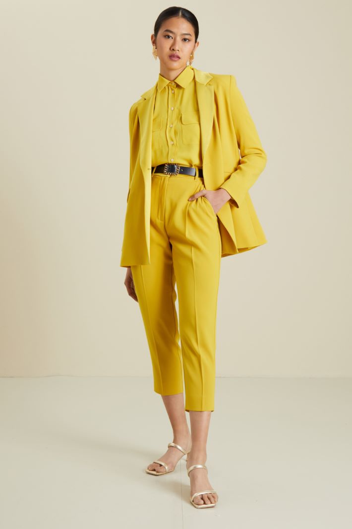 Pantaloni in crèpe - GIALLO - Fashion Market