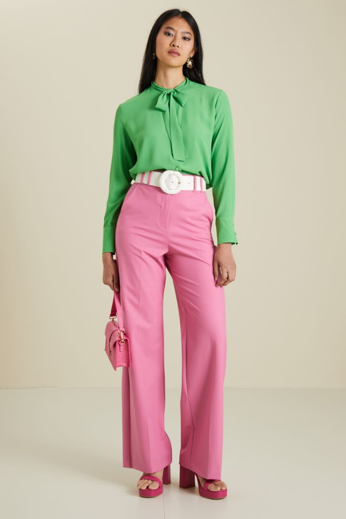 Pantaloni a palazzo - ROSA ACCESO - Fashion Market