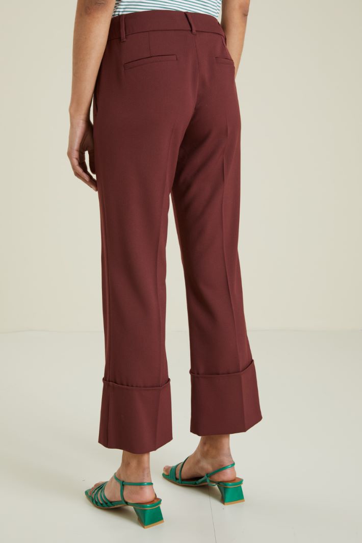 Pantaloni con risvolti - BORDEAUX - Fashion Market - 4